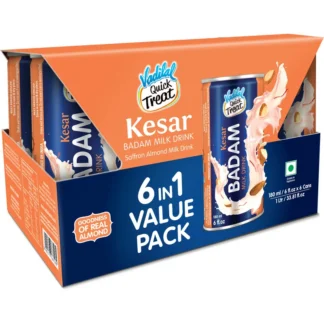 Vadilal Kesar Badam Drink - 180 Ml (Pack of 6)